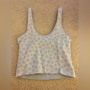 Quiet storm reversible tank blue with flower detailing